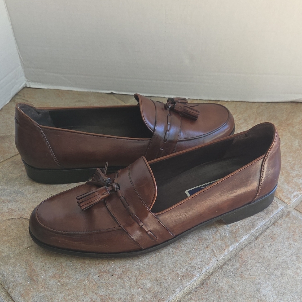 Bragano Leather Brown Tassle Loafers Vintage